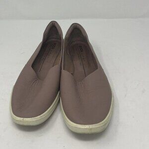 NIB Ecco Simpil Slip-On Flats pink women’s 7 loafer boat shoes 38 EU leather
